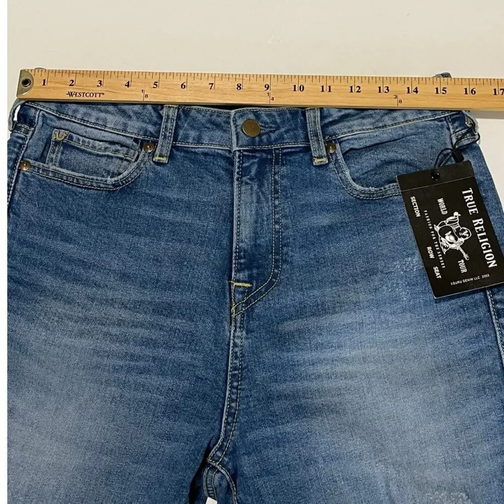True Religion Women Jennie Curvy World‎ Tour Distressed Skinny Jeans High New